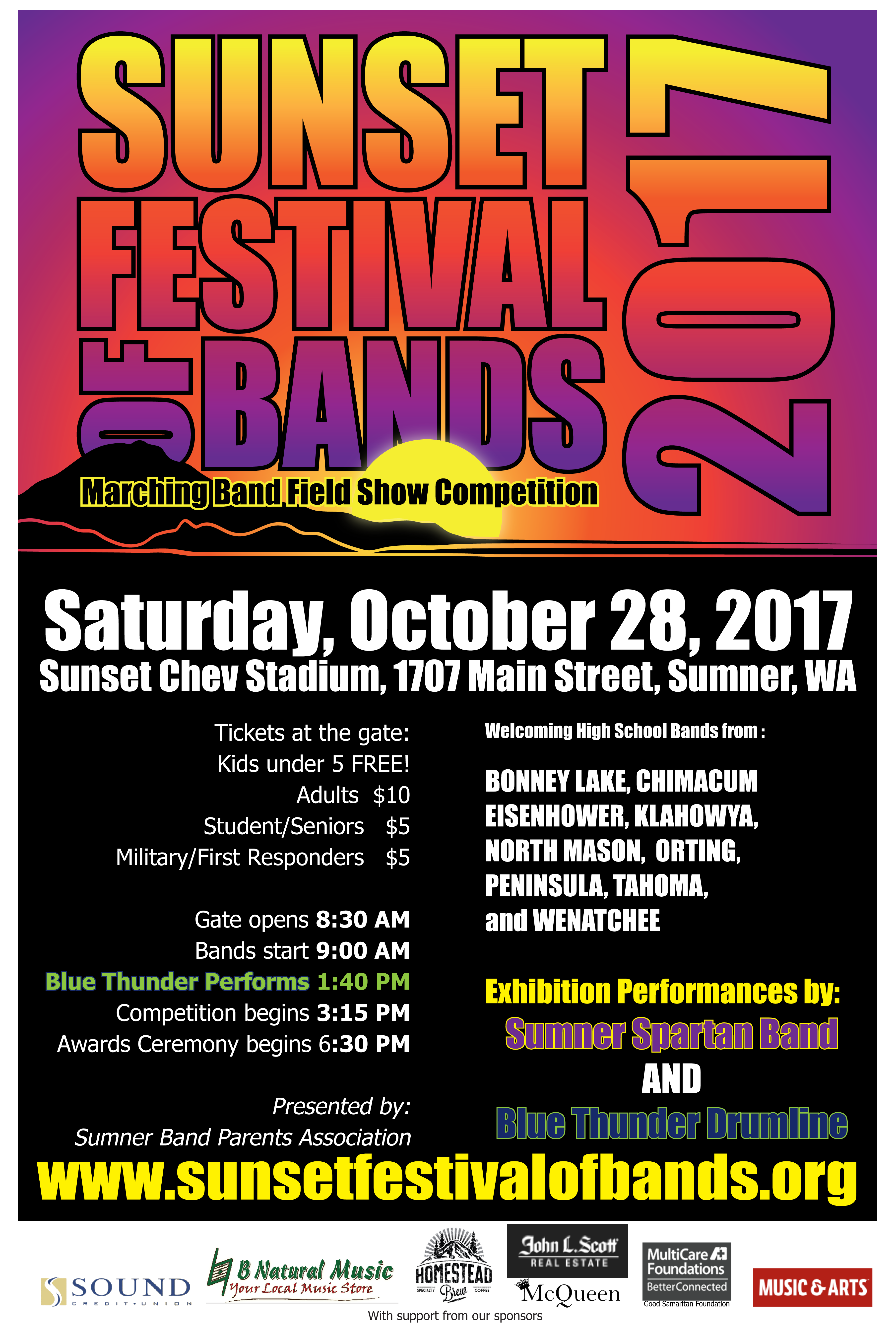 Sunset Festival of Bands Past Posters